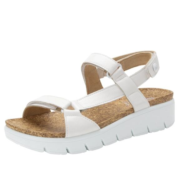 Alegria Shoes - ALEGRIA Women's Henna Strappy Sandal EU 38 US 8-8.5 White Vegan Leather EUC